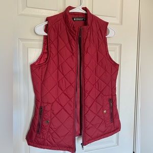 AllegraK SMALL red quilted puffer vest
